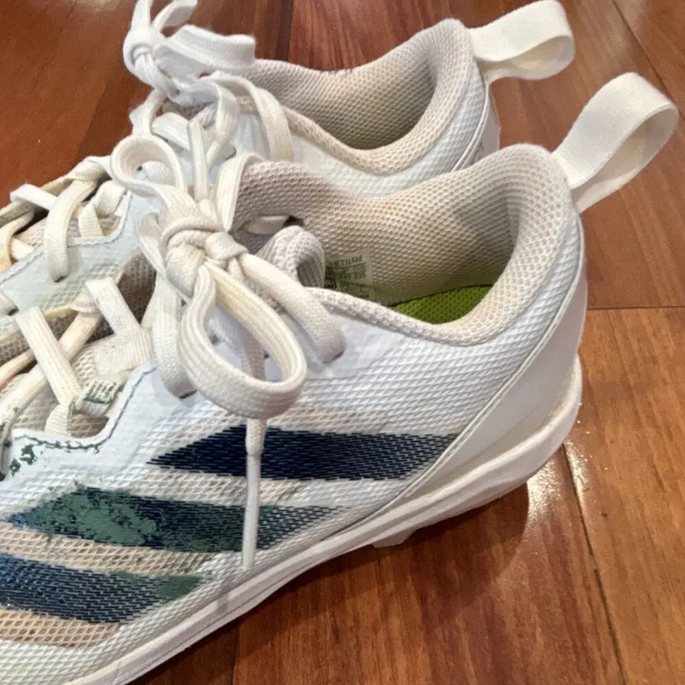 adidas White/Blue/Green Men's Baseball Cleats Medium (D) size 7